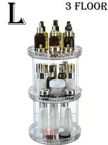 1 件 360° 旋转化妆品收纳盒、桌面收纳架、浴室化妆品收纳盒、化妆品收纳盒、开放式收纳盒、梳妆台化妆品收纳、浴室配件、旋转收纳托盘、用于存放化妆品、香水、口红、洗面奶、洗发水、海绵、眼影盘、沐浴露、厨房用品、化妆品收纳盒、家居装饰、卧室装饰、浴室装饰、厨房配件