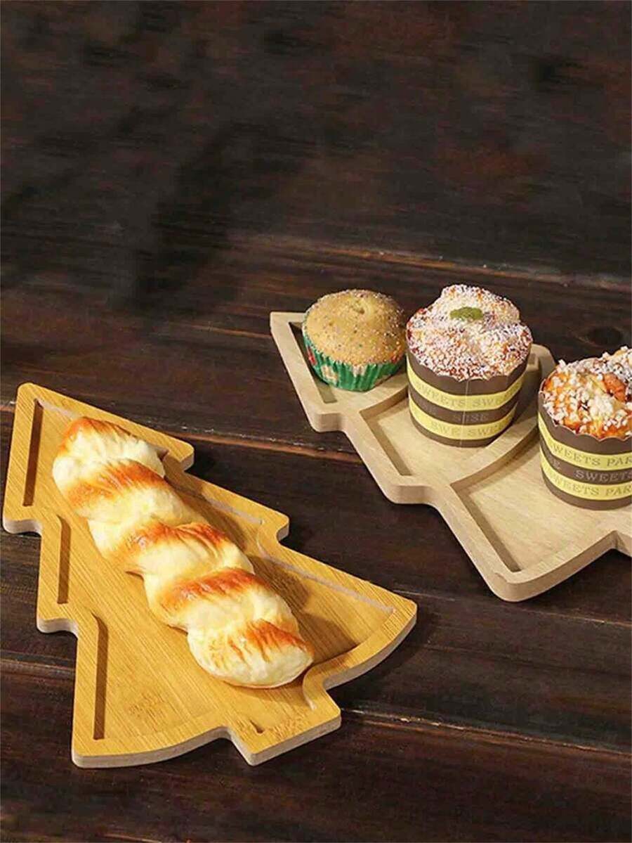 1 个简易木制日常家用托盘，用于多用途储存水果、糖果、坚果、零食等，厨房、情人节、圣诞节礼物等 - 單色 - 查看 1