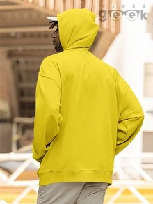 Premium Cotton Streetwear Sweatshirt Oversized Shark Pizza  2554 GEEK FLUX - Màu vàng - Xem 5