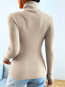 Women's Knitted Blouse Long Sleeve Winter Sweater Fashion Trend!! - 淺褐色的 - 查看 2