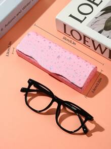 1 pieza Estuche portátil antichoque para gafas de cuero PU con diseño de lunares y estrellas, opciones de multicolor, estuche de almacenamiento de gafas, soporte de gafas de protección elegante para uso diario de mujeres y hombres