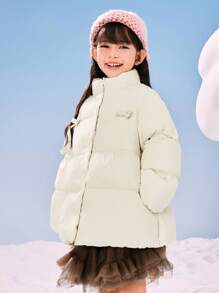 mini bala Girls' Sweet Puff Down Jacket Lightweight Warm Winter New Collection