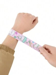 12pcs Colorful Plastic Clapping Bracelets, Cute Mermaid Pattern Clapping Wristbands, Creative Party Clapping Rings, Gift - Multicolor - View 5