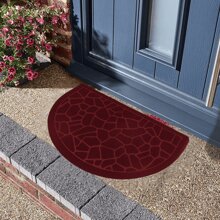 DuVlo DuVló Tapete de Entrada Semicircular Antideslizante para Exteriores e Interiores – Diseño Elegante con Borde Negro y Superficie Texturizada Atrapa - Suciedad 40 x 60 cm - BORDO - Ver 1
