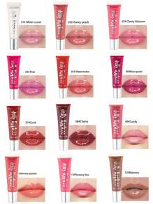 HANDAIYAN Moisturizing Glass Lip Gloss Fruit Color Jelly Lipstick Lip Gloss Lip Oil, 10ml Single Pack - 07 Primrose - Xem 3