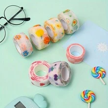 1 pezzo/3 pezzi/6 pezzi Benda colorata per dita, benda medica autoadesiva stampata, nastro adesivo sportivo elastico in tessuto non tessuto, benda per tatuaggi per animali domestici