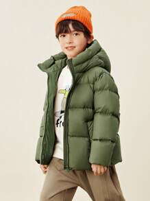 mini bala Heat-Retaining Cold-Proof Down Jacket For Boys, Girls, And Families Winter Collection - Army Green - View 3