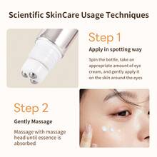 抗皱、抗黑眼圈按摩眼霜，带滚轮，保湿、紧致、去浮肿、甘油和透明质酸眼部精华，日常护肤 - 金色 - 查看 9