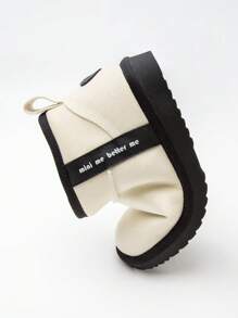 mini bala 男童和女童一脚蹬保暖内衬雪地靴 - 黑與白 - 查看 6