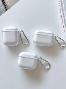 Transparent TPU Shockproof Earphone Case With Metal Clip