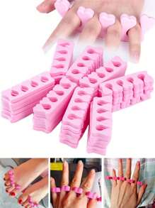 100pcs Sponge Toe Separators Pedicure Set For Nail Polish- Premium Nail Art Painting And Polishing Tool Kit 7 Funy Color - Multicolor - View 2