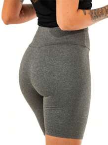 Women's Basic Fitness Cycling Shorts In Suplex Polyester - Grey - View 3