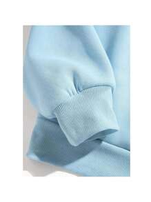 Unisex Round Neck Sweatshirt Hoodie Crew Neck Various Colors - Baby Blue - View 4