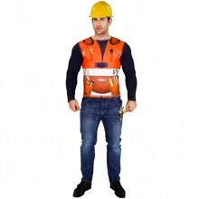 Disfraz de camiseta de obrero de construcción para hombres, disfraz para fiesta divertida - Multicolor - Ver 6