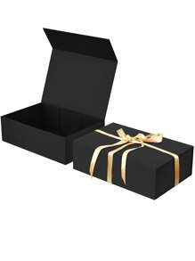 1 件 - 带磁性密封盖，用于礼品包装，父亲节、母亲节、圣诞节和各种节日的礼品盒 1 件（23 * 17 * 7 厘米） - 黑色 - 查看 5