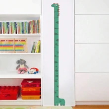 1 件 PVC 生长图表贴纸，卡通长颈鹿图案身高尺墙贴，自粘墙纸用于房间装饰，适合家庭 - 彩色 - 查看 12