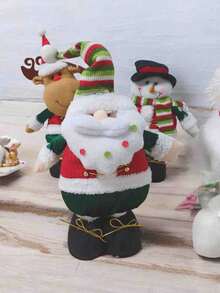 Muñecos navideños peluches CHICOS VERDES, Decoración de Navidad, Esponjosos Expandible con Resorte - SANTA - Ver 3