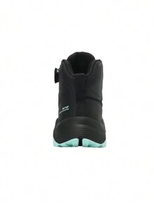 TECTOP 女士秋冬户外徒步鞋中筒靴旋钮鞋带防滑耐磨透气 - 黑色 - 查看 3