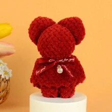 1 pieza Toalla con forma de oso de peluche creativa, decoración con cinta de perlas, regalo para cumpleaños, decoración de fiesta de vacaciones, regalo de festival - Multicolor - Ver 3