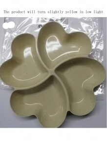 1pc/2pcs Appetizer Serving Platter, Unbreakable Chip & Dip Serving Divided Plates, 4-Compartment Heart-Shaped Serving Dish Tray For Nuts, Candy, Dried Fruit, Salads, Snack,Kitchen,Christmas Gift