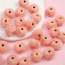 20/30/50/100pcs 15-Color Faux Rabbit Fur Pom Pom Beads, DIY Phone Charms, Car Accessories, Crafts Decoration Beads