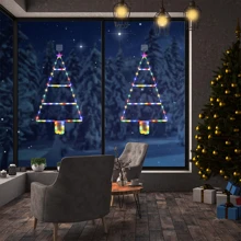 1 set kerstdecoratieverlichting, LED-kerstboomvormige verlichting, geschikt voor wanddecoratie, raamdecoratie, kamerdecoratie, woondecoratie, slaapkamer, woonkamer, verjaardagscadeau, afstudeercadeau, deurhanger - een decoratie met kerstsfeer en kerstgeest!