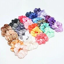 6/12/20/30pcs Elegant Solid Satin-Like Hair Scrunchies, For Women, Hair Tools, Beauty Accessories, Curly, For Women, Fall, Travel, Hair Tools, Accessories Women, Hair Stuff, Curly Hair, Scrunchies, Scrunchie, Scrunchies Hair, Curly, Gifts, Travel, Gifts For Women, Hair Stuff, Stocking Stuffers, Stocking Fillers, Stocking Stuffers For Women, Stocking Fillers Women Hair Ties Ponytail Holder - Multicolor - View 6