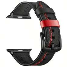 复古皮革表带兼容 Apple Watch 表带 38 毫米 40 毫米 41 毫米 42 毫米 44 毫米 45 毫米 49 毫米，真皮复古表带兼容男女款 Apple Watch Ultra SE 系列 8/7/6/5/4/3/2/1 - 軍綠色 - 查看 3