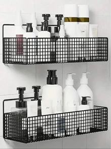 Wall Mounted Bathroom And Kitchen Storage Shelf, No Drilling Bathroom Hanging Shelf - Nhiều màu - Xem 2