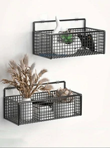 Wall Mounted Bathroom And Kitchen Storage Shelf, No Drilling Bathroom Hanging Shelf - Nhiều màu - Xem 3