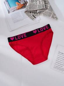 9条装女士纯棉内裤，性感纯色三角裤，舒适中腰内裤，女士字母印花透气内裤 - 彩色 - 查看 5