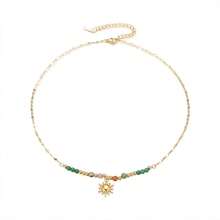 Vòng cổ hạt hướng dương nhiều màu sắc Vòng cổ mặt dây chuyền thủ công Vòng cổ xích có thể điều chỉnh Trang sức phong cách độc đáo cho phụ nữ - Nhiều màu - Xem 4