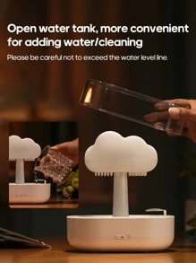 kinscoter 1PC USB Máy tạo độ ẩm không khí Rain Cloud Máy khuếch tán tinh dầu hương liệu Raindrop 7 màu Máy khuếch tán Raining Cloud - trắng - Xem 4