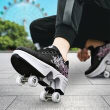 preyrocbirds Scarpe con rotelle, pattini a rotelle, skateboard, scarpe per bambini con rotelle, scarpe da pattinaggio, scarpe da ginnastica con ruote per ragazze e donne