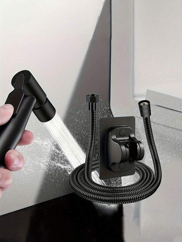 Conjunto de rociador de bidé de lujo negro mate - Ducha de alta presión con manguera de 59" de largo, soporte de montaje en pared y una experiencia de limpieza del baño mejorada para una higiene y comodidad óptimas