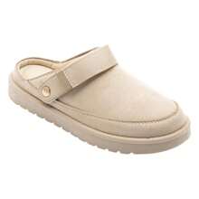 Nexsus Plus Ladies Women Faux Suede Slingback Cushion Sole Soft Warm And Cosy Mules Winter Clogs Girl Shoes Size UK 3-8 - Beige - View 1