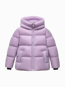 mini bala Heat-Retaining Cold-Proof Down Jacket For Boys, Girls, And Families Winter Collection - Pink Purple - View 4