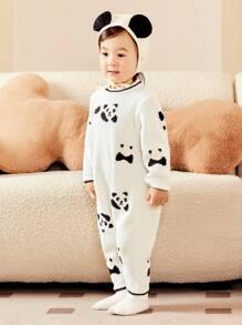 mini bala Boys' And Girls' Long-Sleeve Pajama Jumpsuit Baby Thick Pajamas Can Be Worn Outside
