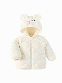 Balabala 男孩和女孩短款羽绒服 可爱又温暖 2024 年冬季外套 - 乳白 - 查看 1