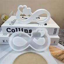Molde de Silicone Amor Infinito, Molde de Fundição Base em Laço Infinito, Joias de Casamento Aniversário de Compromisso Armazenamento