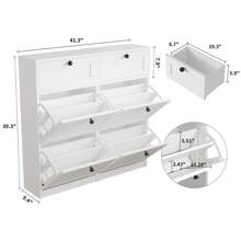 Shoe Cabinets - White - View 7