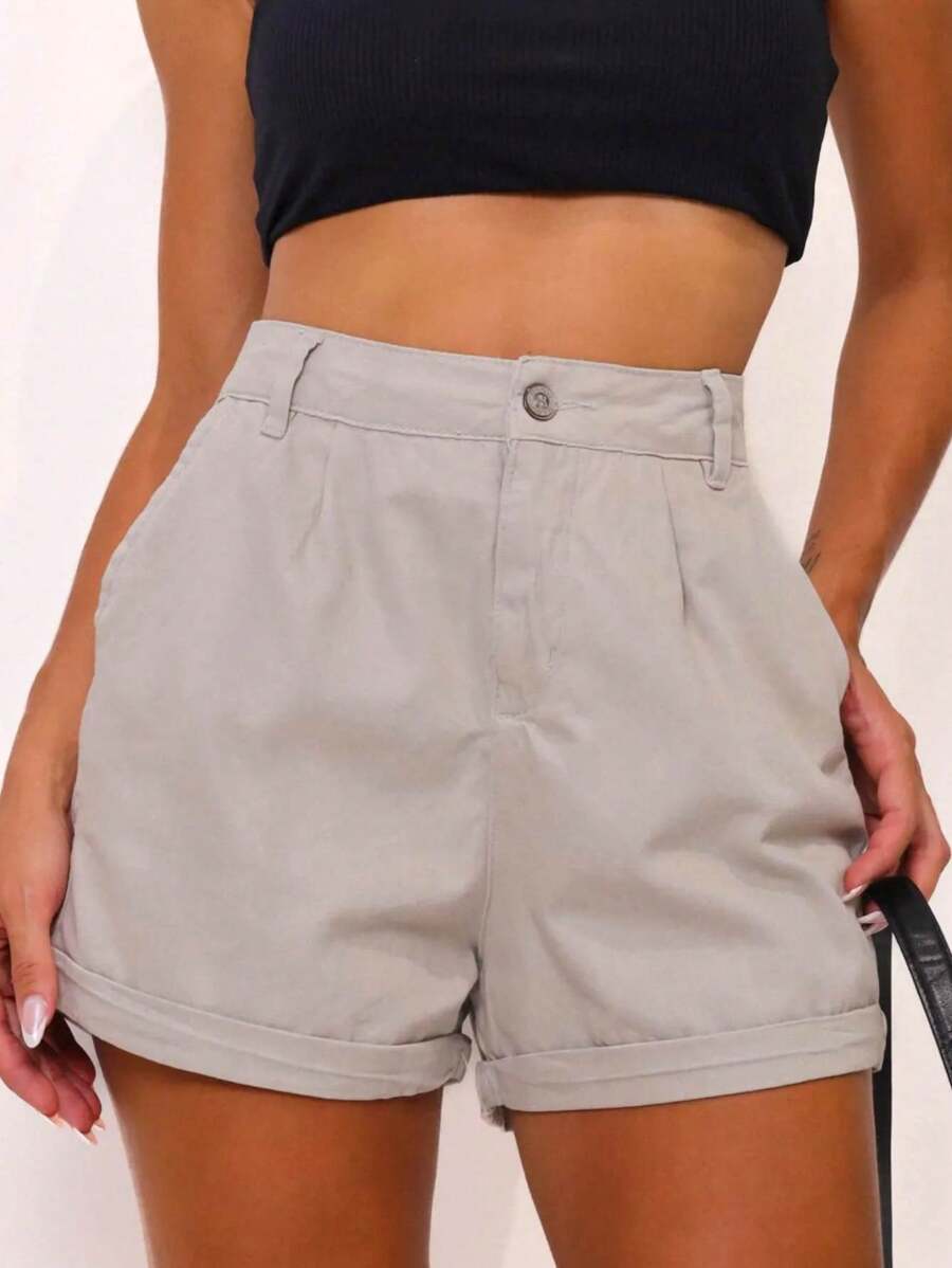 Manon Store Women's Black/Sand/White/Nude High Waist Tailored Twill Shorts - 沙 - 查看 1