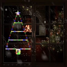 1 set kerstdecoratieverlichting, LED-kerstboomvormige verlichting, geschikt voor wanddecoratie, raamdecoratie, kamerdecoratie, woondecoratie, slaapkamer, woonkamer, verjaardagscadeau, afstudeercadeau, deurhanger - een decoratie met kerstsfeer en kerstgeest!