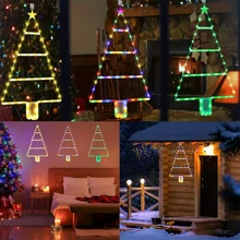 1 set kerstdecoratieverlichting, LED-kerstboomvormige verlichting, geschikt voor wanddecoratie, raamdecoratie, kamerdecoratie, woondecoratie, slaapkamer, woonkamer, verjaardagscadeau, afstudeercadeau, deurhanger - een decoratie met kerstsfeer en kerstgeest!