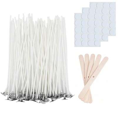 105 piezas de mechas de vela previamente enceradas para hacer velas, manualidades de velas, decoración del hogar, dormitorio, bodas, regalos festivos, festivales, decoración del hogar