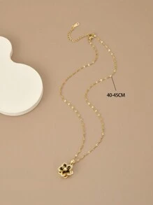 1 chiếc vòng cổ hoa xoay 5 cánh bằng thép không gỉ, phù hợp với trang phục hàng ngày của phụ nữ, vòng cổ màu vàng cho phụ nữ, vòng cổ vàng 18K chất lượng cao, vòng cổ trang sức cho phụ nữ, quà tặng Halloween, quà tặng Giáng sinh, phụ kiện cho phụ nữ - Nhiều màu - Xem 4