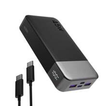 Cargador portátil Nobis, capacidad de 20000 mAh, paquete de batería de 45 W con carga rápida, paquete de batería con cable de conexión C a C, paquete de batería con pantalla digital para todos los modelos de teléfonos móviles, tabletas, computadoras.