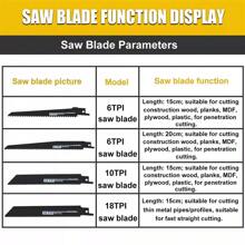 24V Cordless Reciprocating Saw Electric Saber Saw +2 Battery &Charger +8 Blades,Garden Tools