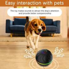 1 pieza Juguete para perro inteligente, bola electrónica interactiva para mascota, bola con movimiento automático y luces LED intermitentes, resistente, activado por movimiento y recargable por USB, ideal para el tiempo de juego y ejercicio de perros pequeños a grandes - Multicolor - Ver 3