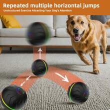1 pieza Juguete para perro inteligente, bola electrónica interactiva para mascota, bola con movimiento automático y luces LED intermitentes, resistente, activado por movimiento y recargable por USB, ideal para el tiempo de juego y ejercicio de perros pequeños a grandes - Multicolor - Ver 6